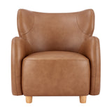 Tiffany  Top Grain Leather Accent Arm Chair - What A Room