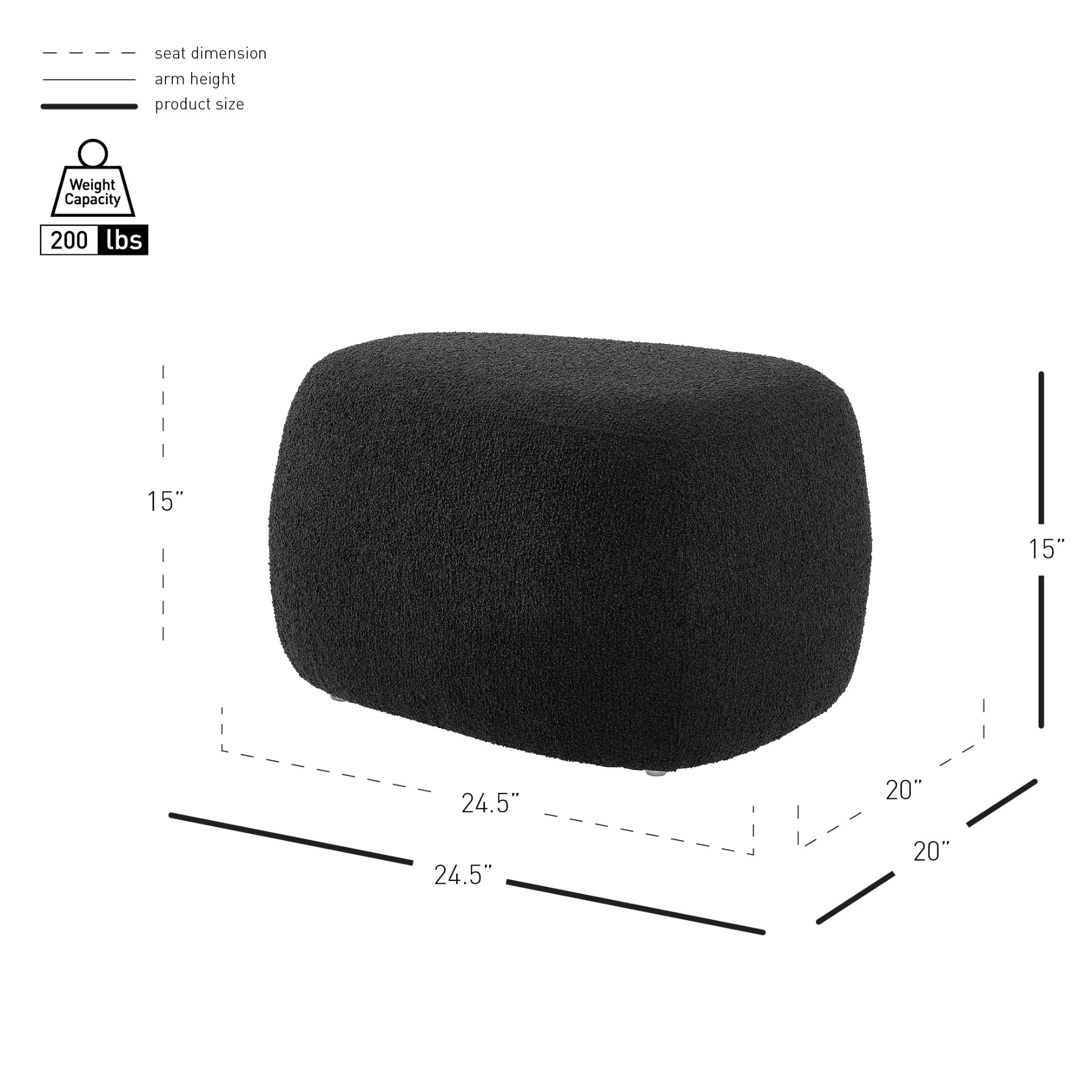 Carlese Fabric Small Ottoman - What A Room