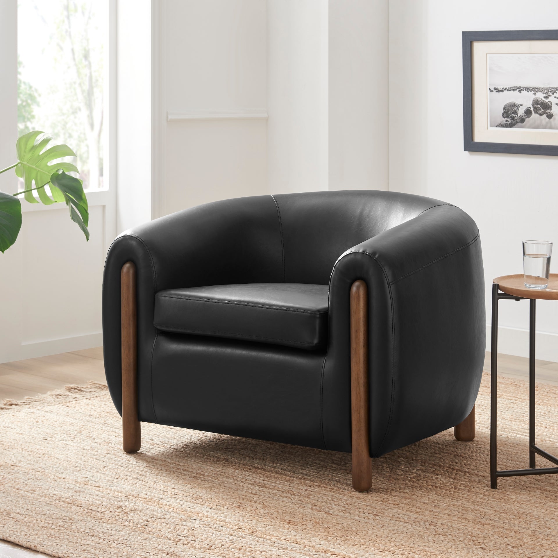 Cordelia Faux Leather Accent Arm Chair - What A Room