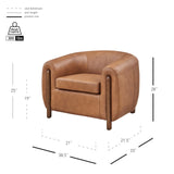 Cordelia Top Grain Leather Accent Arm Chair - What A Room