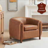 Cordelia Top Grain Leather Accent Arm Chair - What A Room