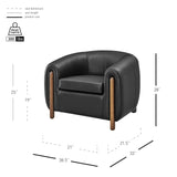 Cordelia Top Grain Leather Accent Arm Chair - What A Room