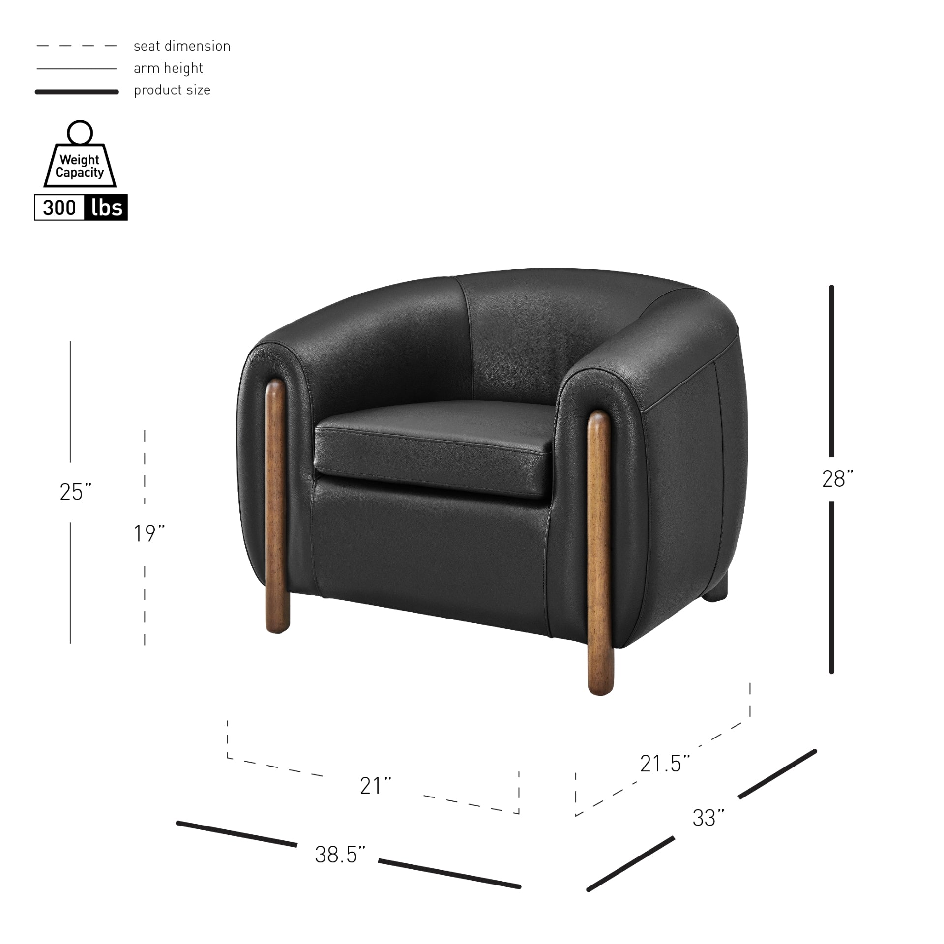 Cordelia Top Grain Leather Accent Arm Chair - What A Room