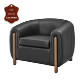 Cordelia Top Grain Leather Accent Arm Chair - What A Room