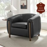 Cordelia Top Grain Leather Accent Arm Chair - What A Room