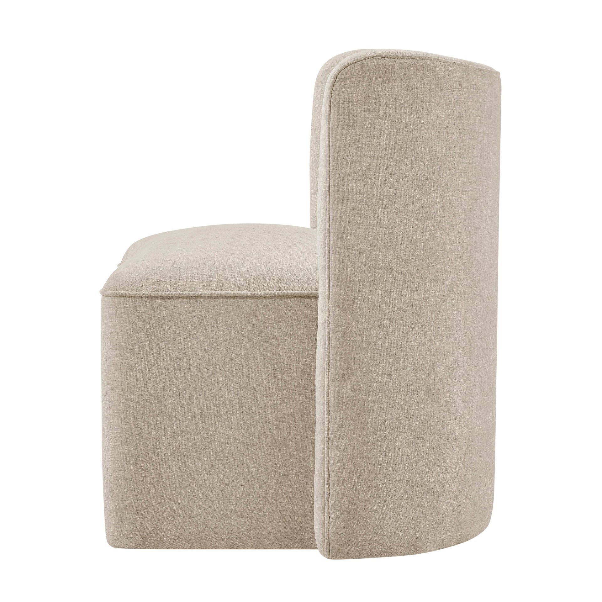 Morraine Chenille Dining Side Chair w/ Casters - What A Room
