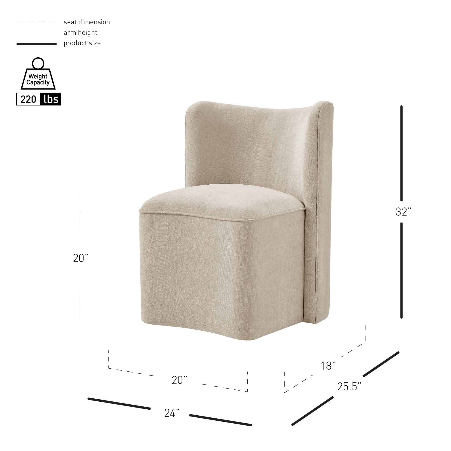 Morraine Chenille Dining Side Chair w/ Casters - What A Room