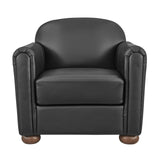Grandora Top Grain Leather Accent Arm Chair - What A Room