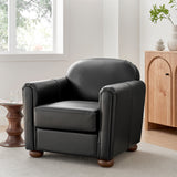 Grandora Top Grain Leather Accent Arm Chair - What A Room