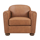 Grandora Top Grain Leather Accent Arm Chair - What A Room