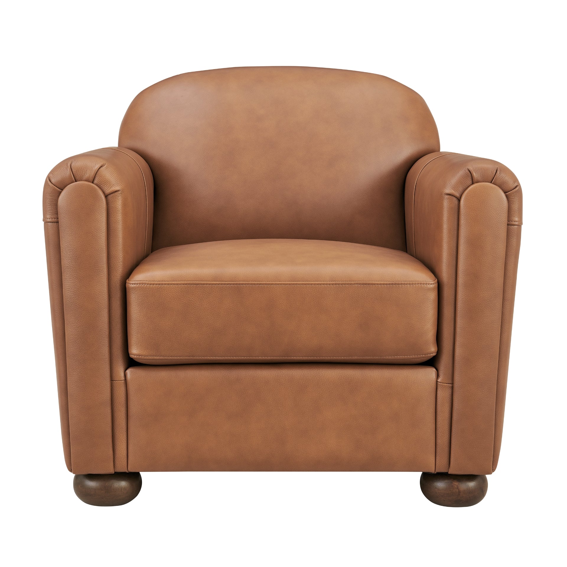 Grandora Top Grain Leather Accent Arm Chair - What A Room