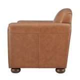 Grandora Top Grain Leather Accent Arm Chair - What A Room