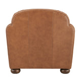 Grandora Top Grain Leather Accent Arm Chair - What A Room
