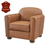 Grandora Top Grain Leather Accent Arm Chair - What A Room