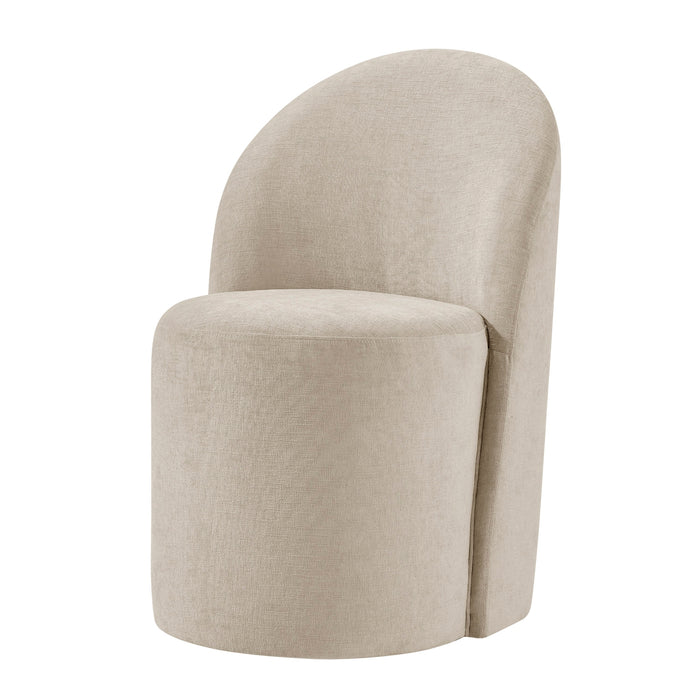 Cabrina Chenille Dining Side Chair w/ Casters - What A Room