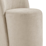 Cabrina Chenille Dining Side Chair w/ Casters - What A Room