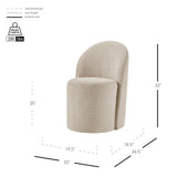 Cabrina Chenille Dining Side Chair w/ Casters - What A Room