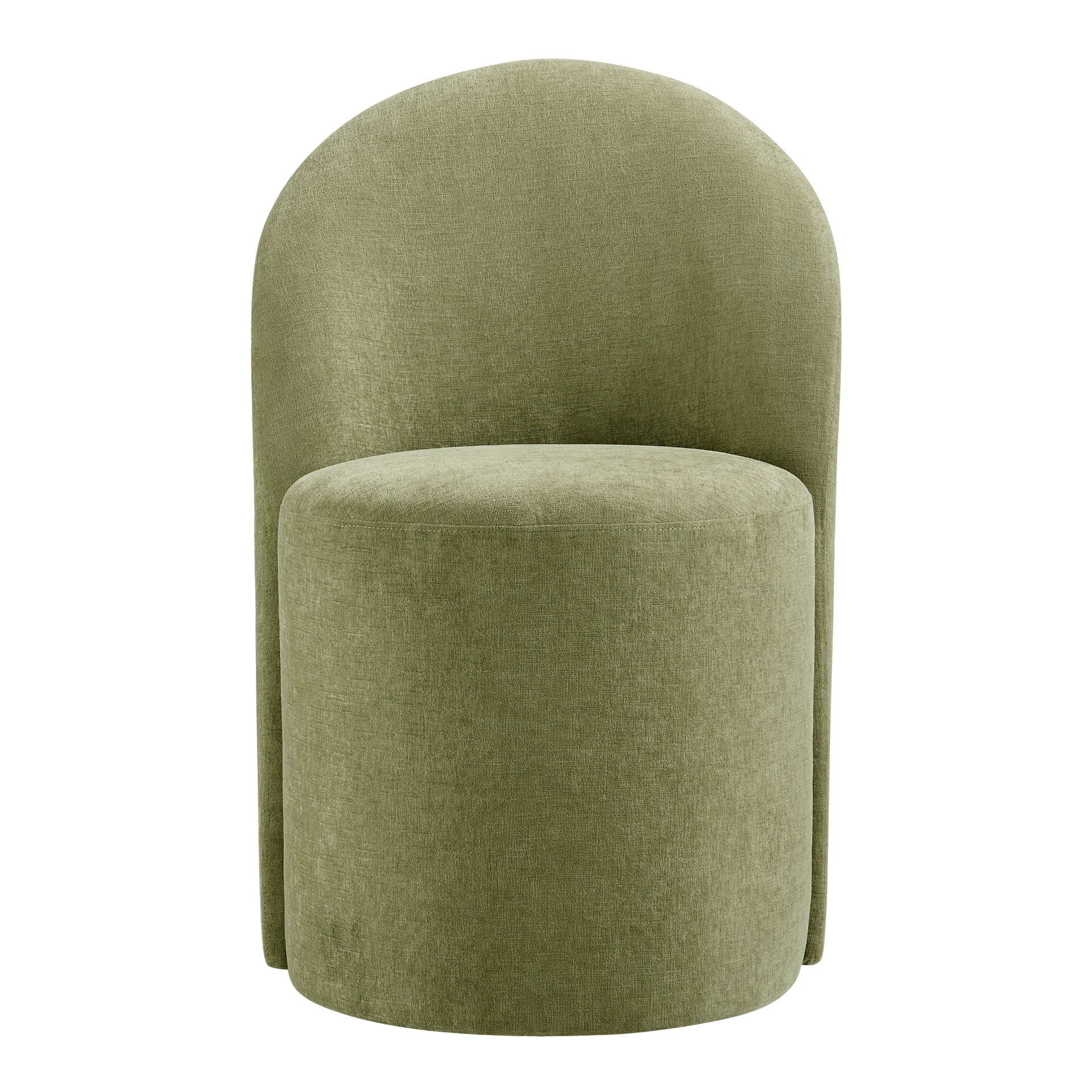 Cabrina Chenille Dining Side Chair w/ Casters - What A Room