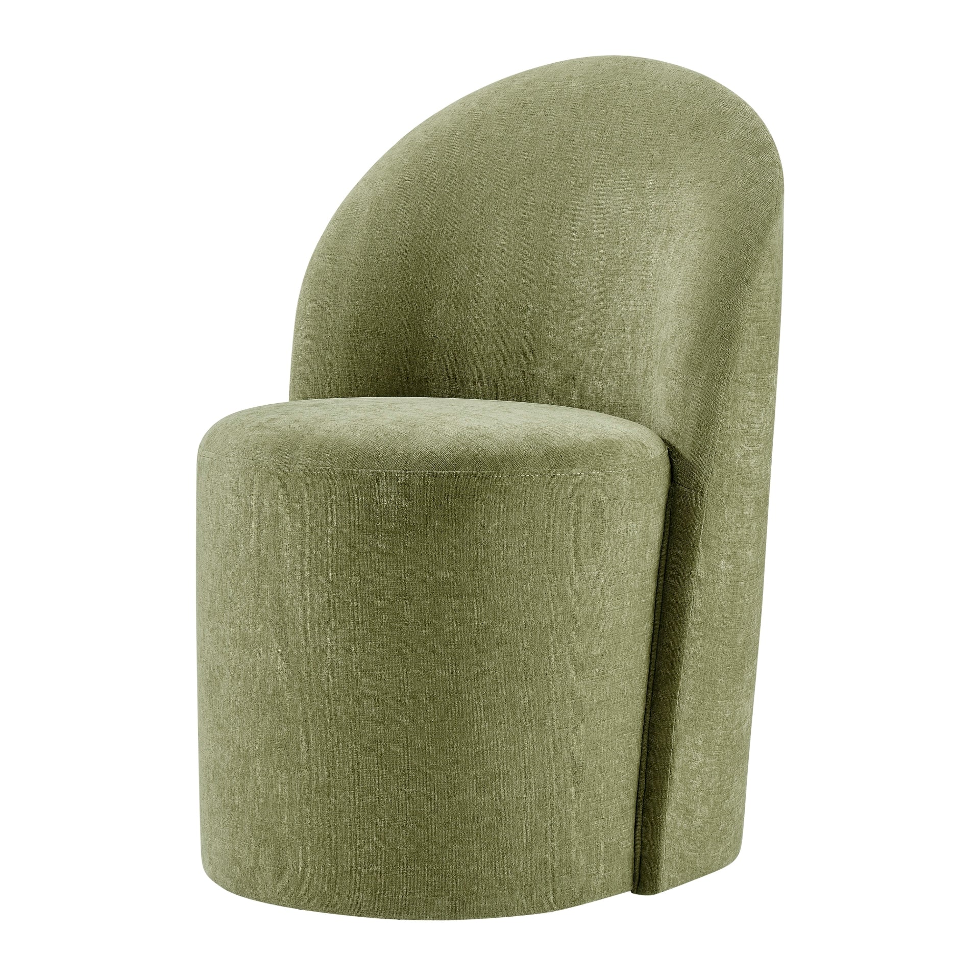 Cabrina Chenille Dining Side Chair w/ Casters - What A Room