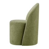 Cabrina Chenille Dining Side Chair w/ Casters - What A Room