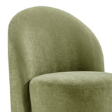Cabrina Chenille Dining Side Chair w/ Casters - What A Room