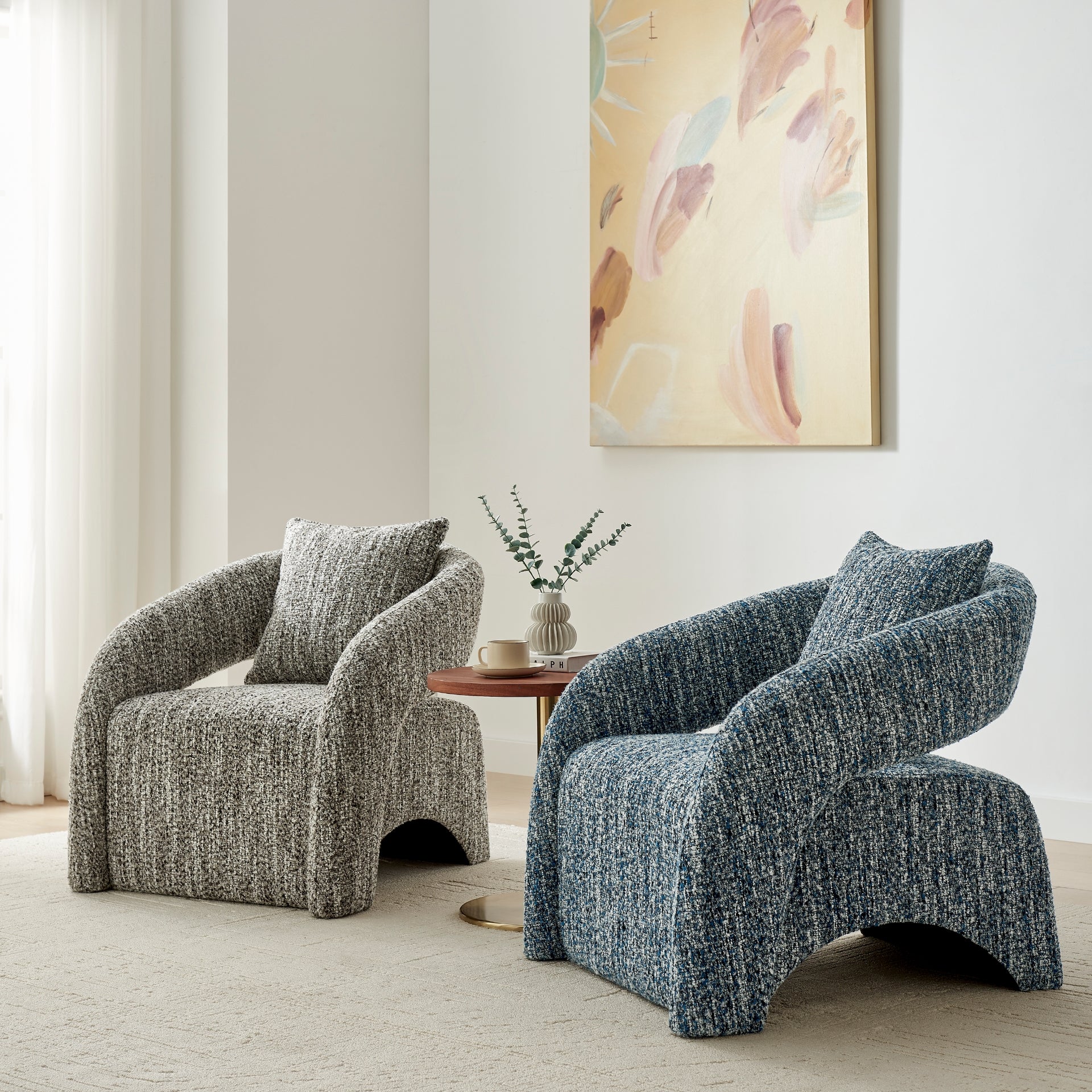Lunessa Boucle Accent Arm Chair - What A Room