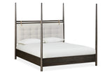 Rockport Upholstered Poster Bed in Yin and Turtle Dove Linen - What A Room