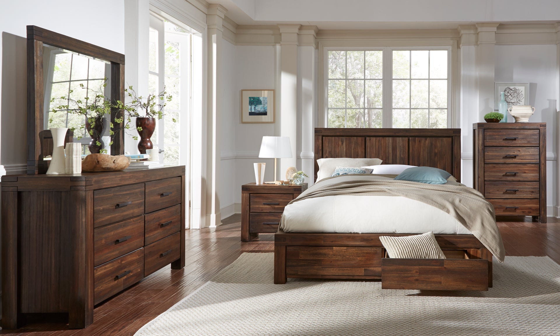 Meadow Six Drawer Solid Wood Dresser in Brick Brown - What A Room