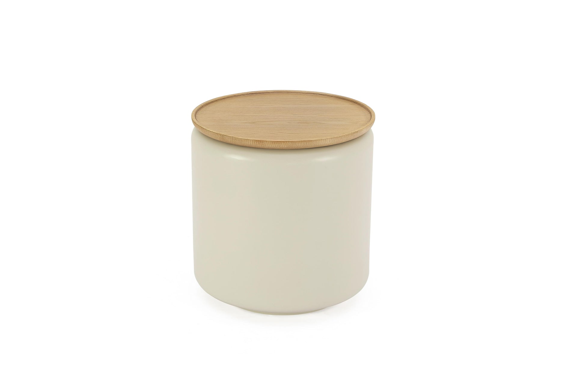 Oskar Lift Top Round End Table in Barley - What A Room