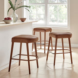 Rylee  Faux Leather Backless Counter Stool (Set of 2) - What A Room