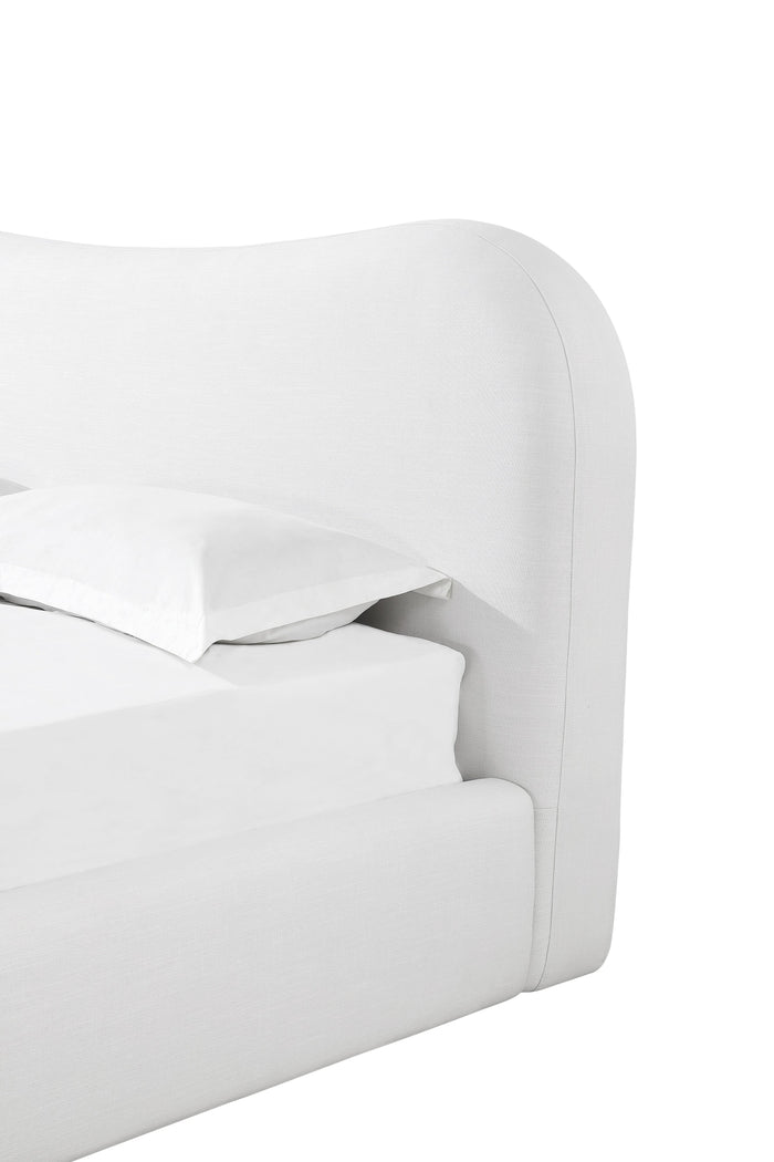 Elena Upholstered Bed in Vanilla Linen - What A Room