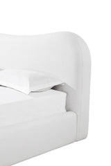 Elena Upholstered Bed in Vanilla Linen - What A Room