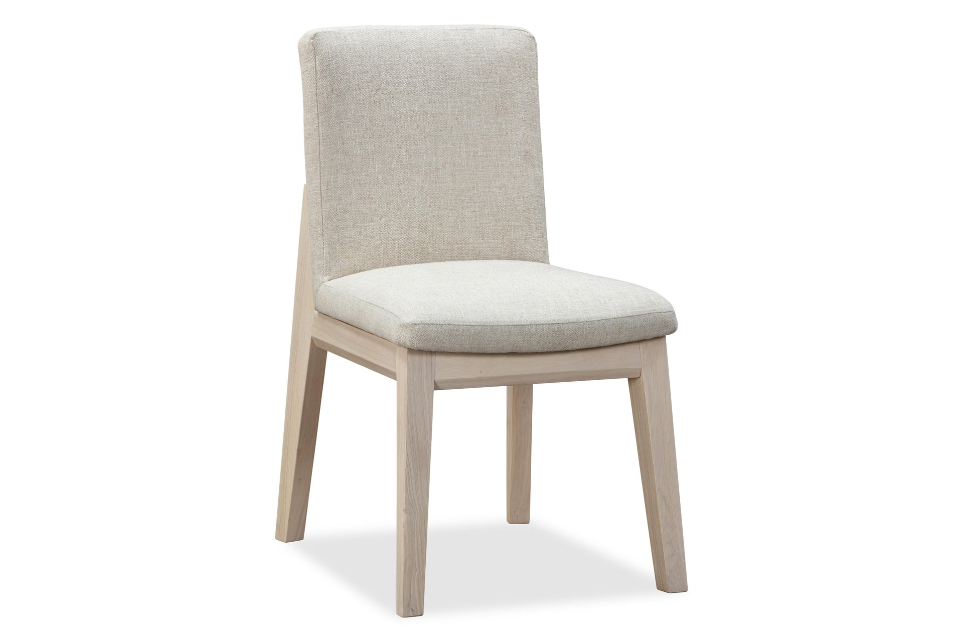 Liv Solid Wood Dining Chair in White Sand and Natural Linen (Set of 2) - What A Room