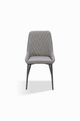 Lucia Metal Leg Upholstered Dining Chair in Anchor Gray Synthetic Leather and Gunmetal (Set of 2) - What A Room