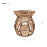 Quito Rattan Side/ End Table w/ Wood Top - What A Room
