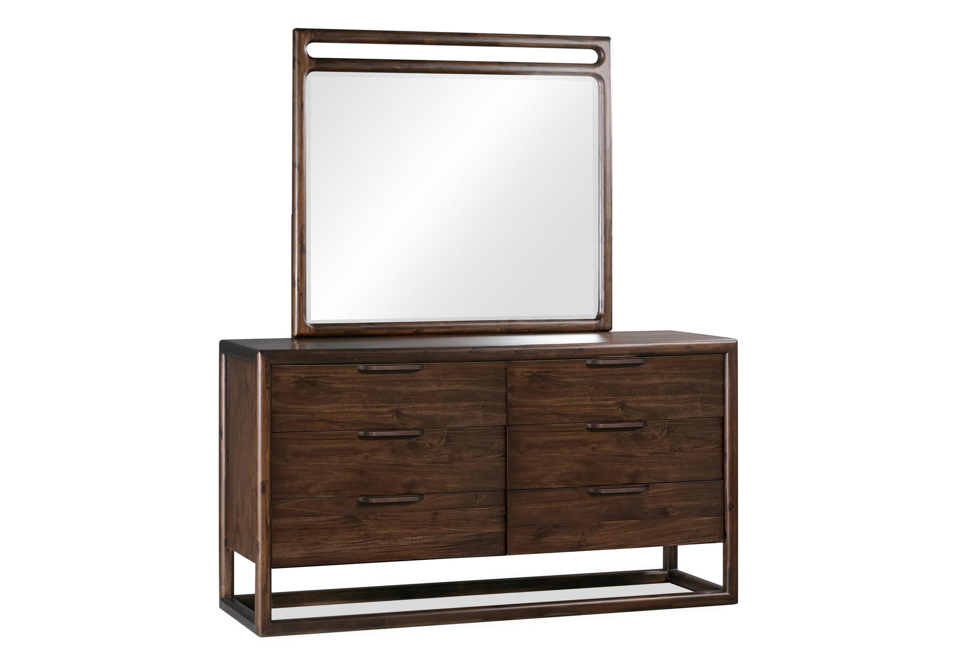 Sol Beveled Glass Wall or Dresser Mirror in Brown Spice - What A Room