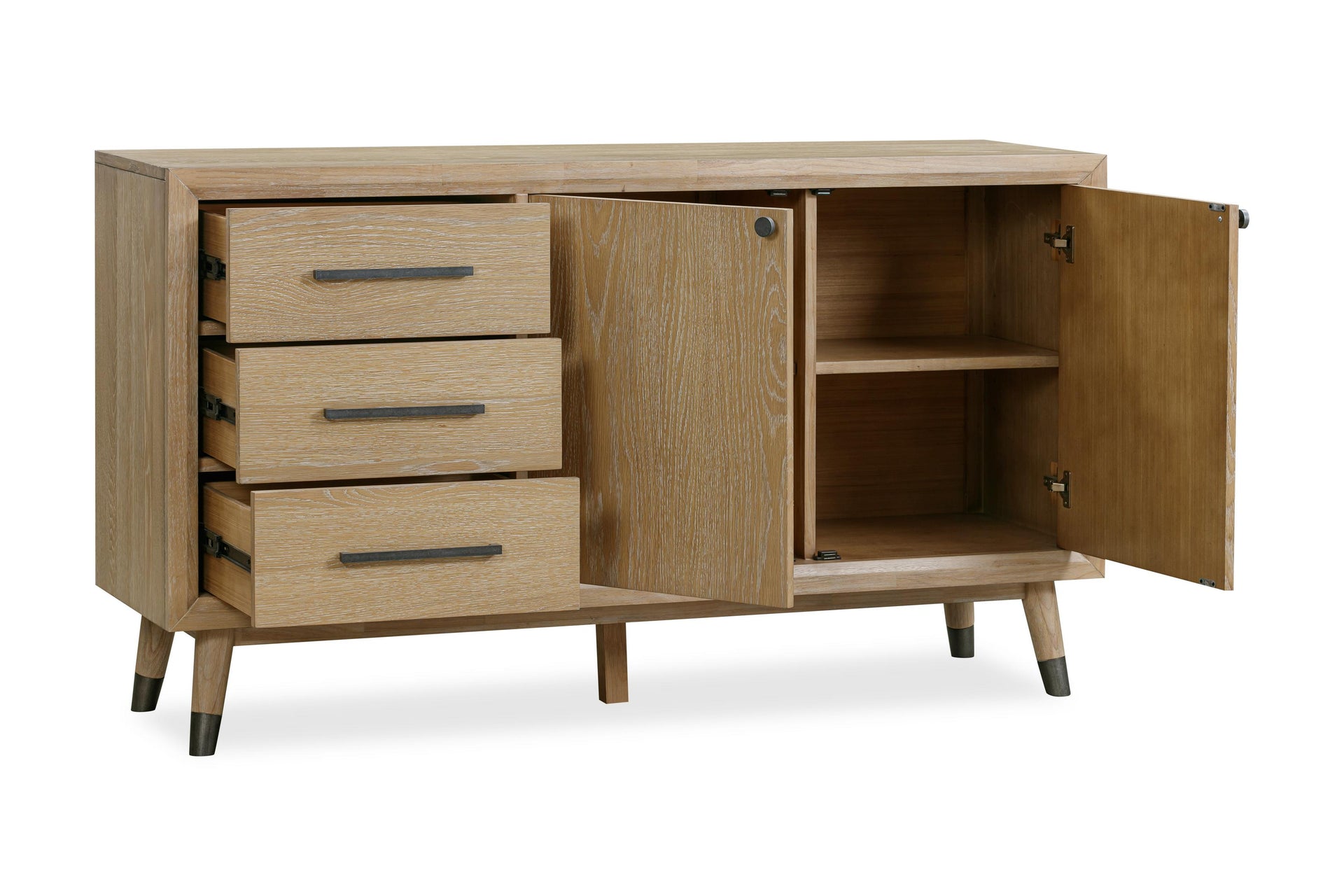 Franklin Three Drawer Two Door White Oak Sideboard in Au Natural - What A Room