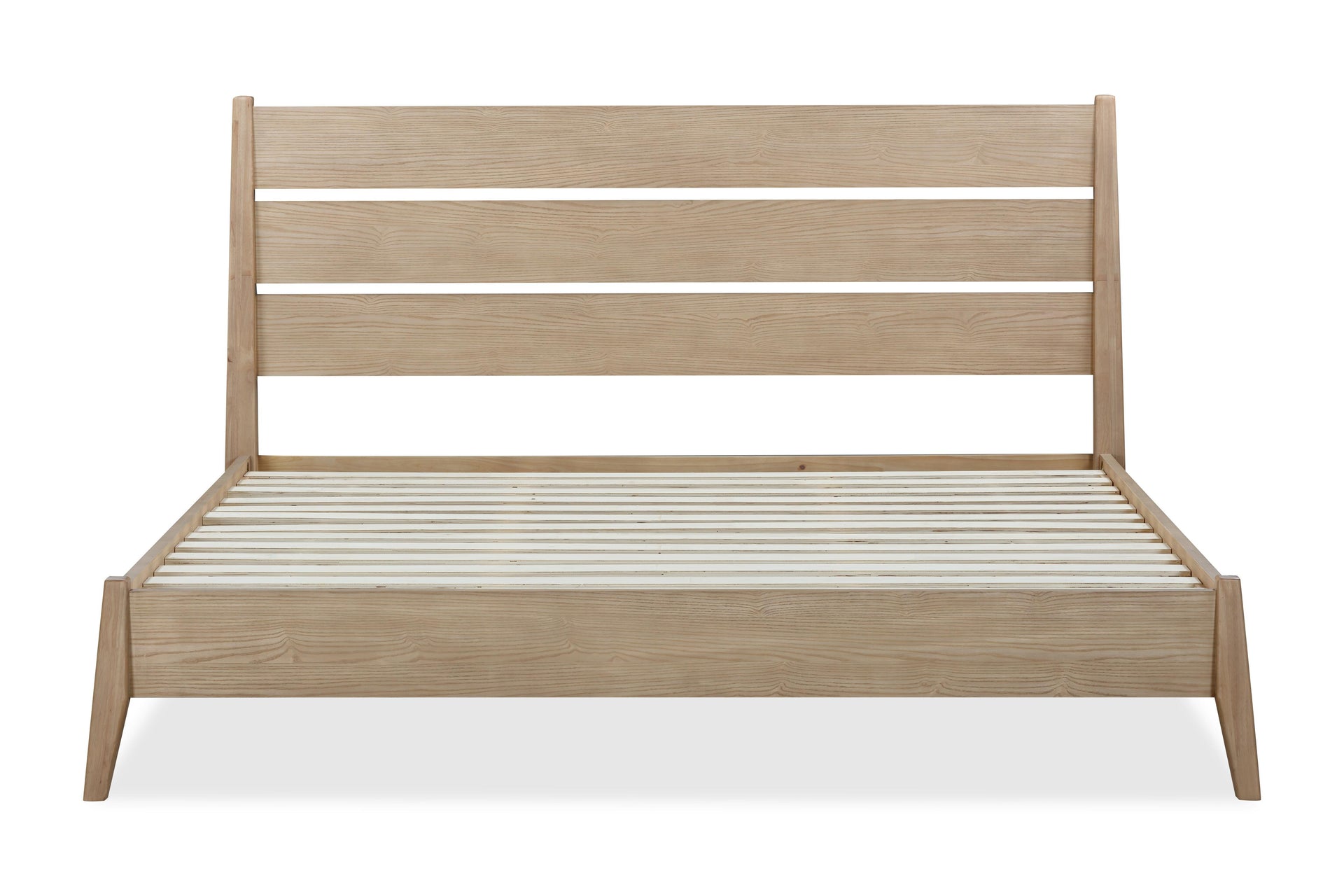 Sumire Slatted Ash Wood Platform Bed in Ginger - What A Room