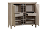 Camden Two Door Two Drawer Bar Cabinet with Stemware Rack and Wine Rack in Chai - What A Room