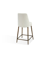 Wyatt Upholstered Counter Stool in Ricotta Boucle and Bronze Metal - What A Room