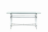Marilyn Glass Top Dining Server in Polished Stainless Steel and Clear Acrylic - What A Room