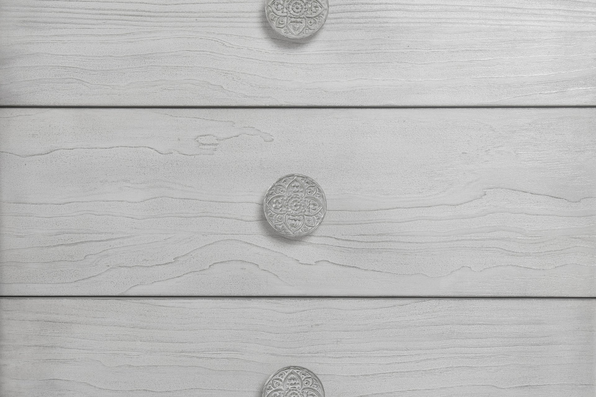 Boho Chic Five-Drawer Chest in Washed White - What A Room