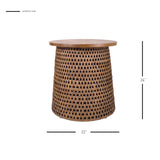 Kamari Rattan Side/End Table w/ Wood Top - What A Room