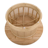 Brisa Rattan Coffee Table w/ Wood Top - What A Room