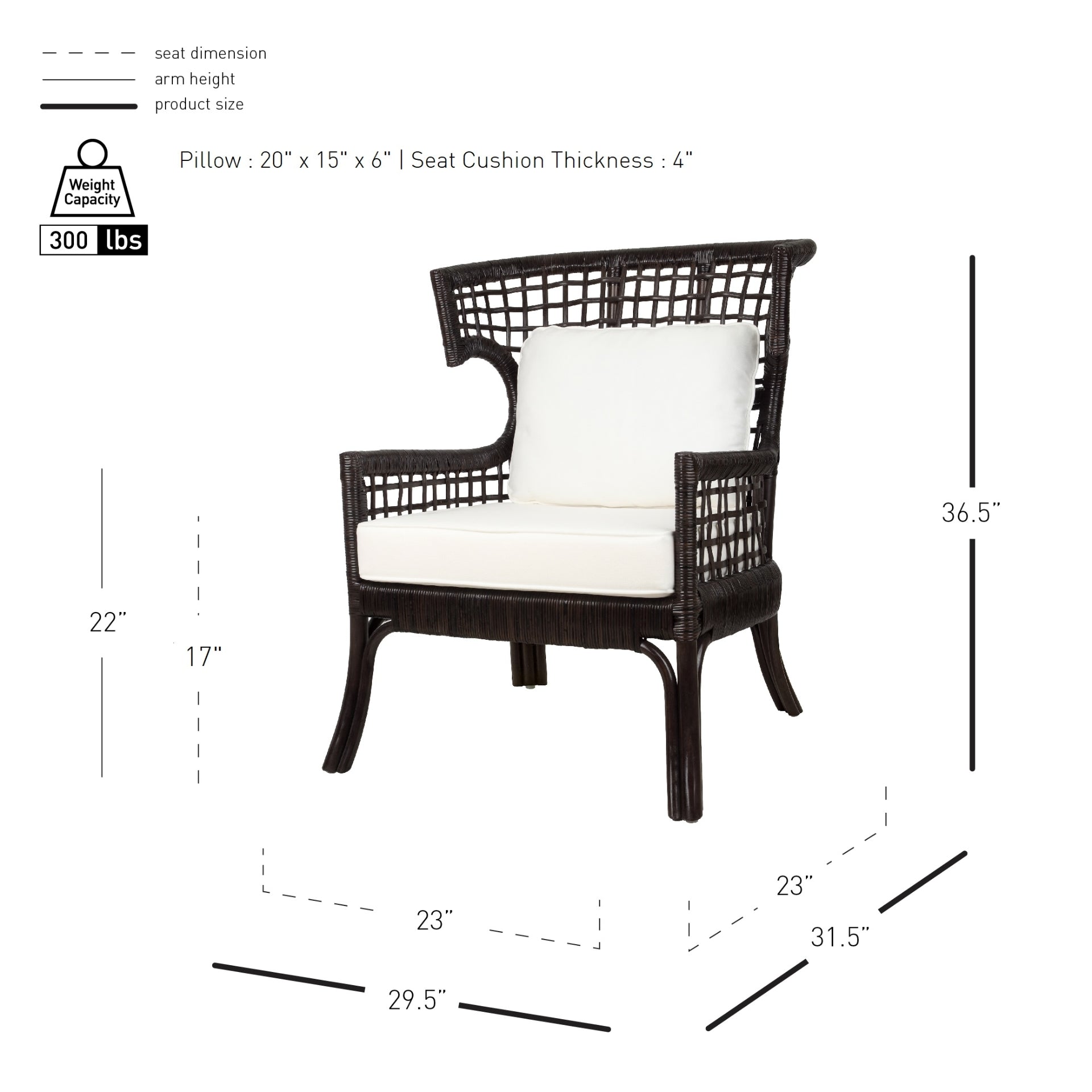 Zelma Rattan Accent Arm Chair - What A Room