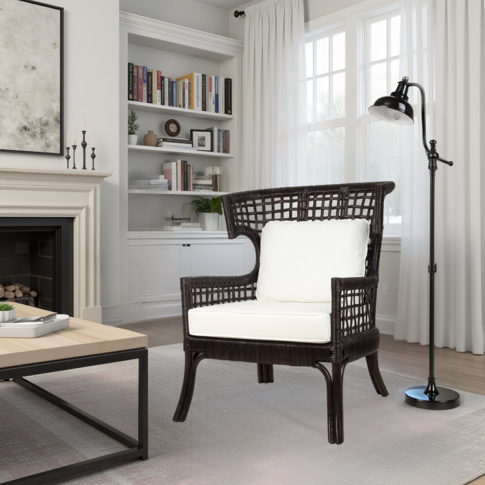 Zelma Rattan Accent Arm Chair - What A Room