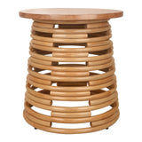 Zeke Rattan Side/End Table w/ Wood Top - What A Room