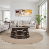 Zeke Rattan Coffee Table w/ Wood Top - What A Room
