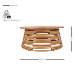 Zeke Rattan Coffee Table w/ Wood Top - What A Room