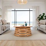 Zeke Rattan Coffee Table w/ Wood Top - What A Room